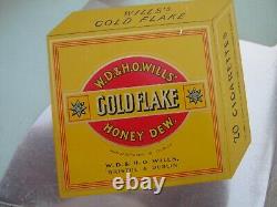 Rare Vintage Antique Original Tin Advertising Sign WILLS HONEY DEW GOLDFLAKE