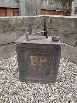 Rare Vintage BP Plus 2 Gallon Petrol Can With Brass Cap