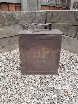 Rare Vintage BP Plus 2 Gallon Petrol Can With Brass Cap