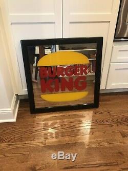 Rare Vintage BURGER KING Mirror Sign Corporate HQ Restaurant Advertising Custom