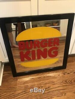 Rare Vintage BURGER KING Mirror Sign Corporate HQ Restaurant Advertising Custom