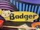 Rare Vintage Badger Advertising Sign Stout Sign Co. Cartoon Mascot Tin