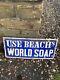 Rare Vintage Beach World Soap Enamel Sign