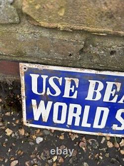 Rare Vintage Beach World Soap Enamel Sign