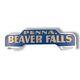 Rare Vintage Beaver Falls Penna License Plate Topper Metal Sign Advertising