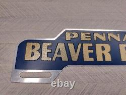 Rare Vintage Beaver Falls Penna License Plate Topper Metal Sign Advertising