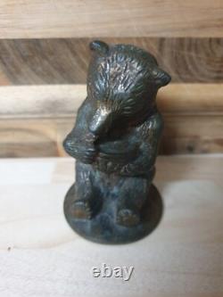 Rare Vintage Bronze Hawkes & Spinks Bear Honey Co. Ltd Car Mascot Figure Antique