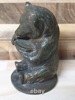 Rare Vintage Bronze Hawkes & Spinks Bear Honey Co. Ltd Car Mascot Figure Antique