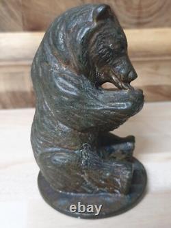 Rare Vintage Bronze Hawkes & Spinks Bear Honey Co. Ltd Car Mascot Figure Antique