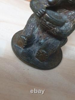 Rare Vintage Bronze Hawkes & Spinks Bear Honey Co. Ltd Car Mascot Figure Antique