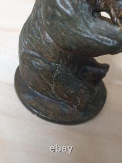 Rare Vintage Bronze Hawkes & Spinks Bear Honey Co. Ltd Car Mascot Figure Antique