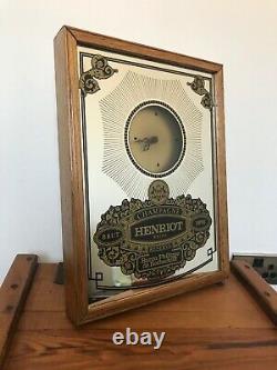 Rare Vintage Brut Champagne Henriot Remis France 1976 Mirrored Advertising Clock