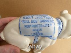 Rare Vintage Bulldog Guinness Advertising Pottery Bulldog Robert Porter & Co