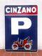 Rare Vintage CINZANO Parking FIAT Bar Pub Shop Advertising Sign Not Enamel