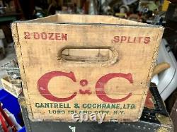 Rare Vintage C&C Aerated Waters Cantrell & Cochrane Wood Crate Box NYC London