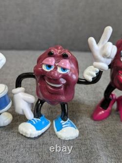Rare Vintage California Raisins Figures X 7, Calrab 1987-1988