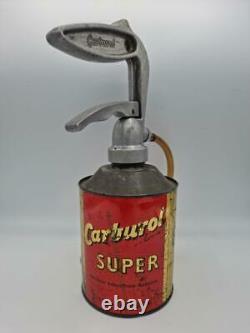 Rare Vintage Carburol Super One Shot Dispenser Tin Automobilia Motoring Oil Can