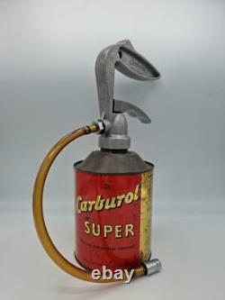Rare Vintage Carburol Super One Shot Dispenser Tin Automobilia Motoring Oil Can