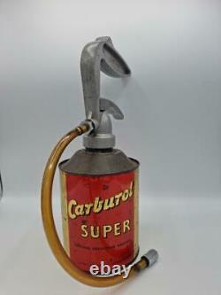 Rare Vintage Carburol Super One Shot Dispenser Tin Automobilia Motoring Oil Can