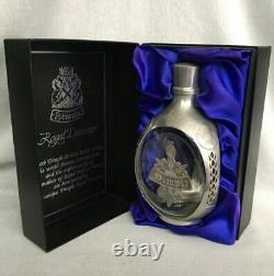 Rare Vintage Cased Haig Royal Decanter Pewter Overlay Glass Dimple Whisky Bottle