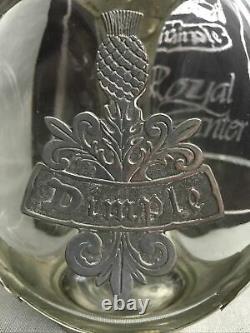 Rare Vintage Cased Haig Royal Decanter Pewter Overlay Glass Dimple Whisky Bottle