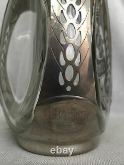 Rare Vintage Cased Haig Royal Decanter Pewter Overlay Glass Dimple Whisky Bottle