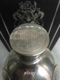 Rare Vintage Cased Haig Royal Decanter Pewter Overlay Glass Dimple Whisky Bottle