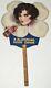 Rare Vintage Cherry Blossoms Soda Advertising Flapper Girl Lady Hand Fan Sign