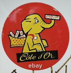 Rare Vintage Chocolate Cote D'or Candy Advertising Store Display Sign Elephant