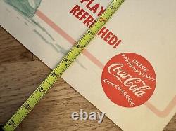 Rare Vintage Coca Cola Baseball Cardboard Posters Set Of 3