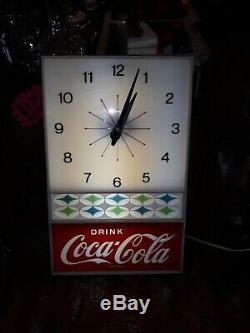 Rare Vintage Coca-cola Retro Coke Lighted Clock Working