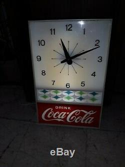 Rare Vintage Coca-cola Retro Coke Lighted Clock Working