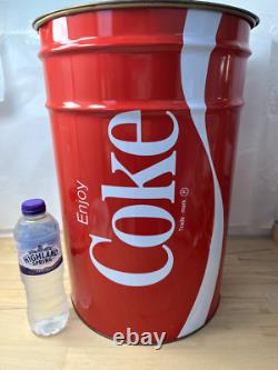 Rare Vintage Coke Cola Storage Bin LID Seat Barrel Pop Art Trash 70s 80s Prop