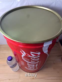 Rare Vintage Coke Cola Storage Bin LID Seat Barrel Pop Art Trash 70s 80s Prop