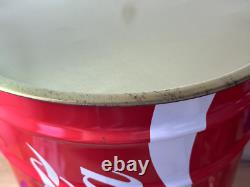 Rare Vintage Coke Cola Storage Bin LID Seat Barrel Pop Art Trash 70s 80s Prop