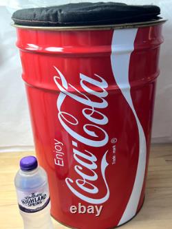 Rare Vintage Coke Cola Storage Bin LID Seat Barrel Pop Art Trash 70s 80s Prop