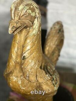 Rare Vintage Courage advertising golden cockerel superb worn paint patina