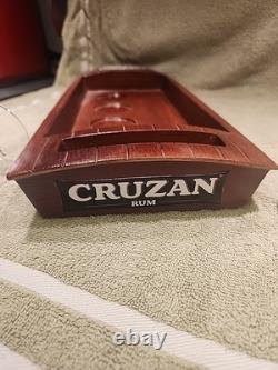 Rare Vintage Cruzan Rum Flight Caddy Boat Advertising Promotional Shot Glass Vtg