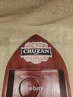 Rare Vintage Cruzan Rum Flight Caddy Boat Advertising Promotional Shot Glass Vtg