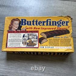 Rare Vintage Curtiss Butterfinger Advertising Candy Box Display 1950s Flaws