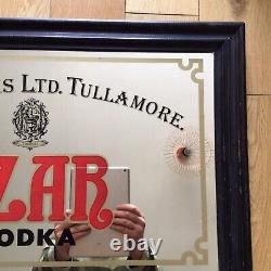Rare Vintage D. E. Williams Ltd Tullamore Czar Vodka Framed Pub Advertising Mirror