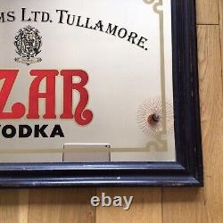 Rare Vintage D. E. Williams Ltd Tullamore Czar Vodka Framed Pub Advertising Mirror