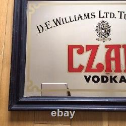 Rare Vintage D. E. Williams Ltd Tullamore Czar Vodka Framed Pub Advertising Mirror