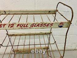 Rare Vintage Double Dot Pepsi Cola 1940's Metal Store Display Stand