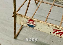 Rare Vintage Double Dot Pepsi Cola 1940's Metal Store Display Stand