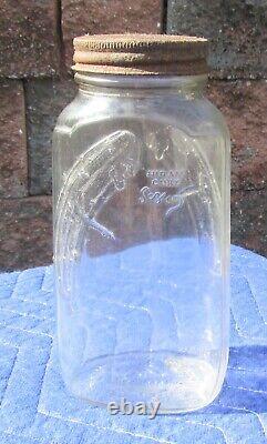 Rare Vintage Duraglas Goldsmith PICKLE MAN Jar Chicago Country Store Advertising