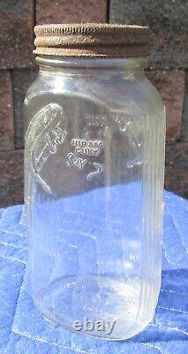 Rare Vintage Duraglas Goldsmith PICKLE MAN Jar Chicago Country Store Advertising