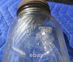 Rare Vintage Duraglas Goldsmith PICKLE MAN Jar Chicago Country Store Advertising