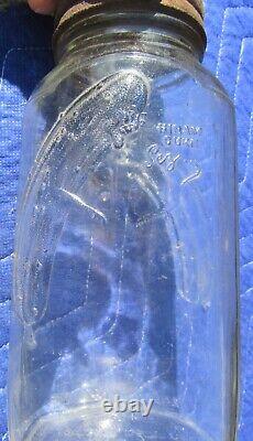 Rare Vintage Duraglas Goldsmith PICKLE MAN Jar Chicago Country Store Advertising