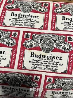 Rare Vintage Early BUDWEISER BEER 41x47 Tablecloth Advertising Bar Trove Banner